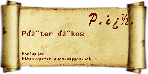 Péter Ákos névjegykártya